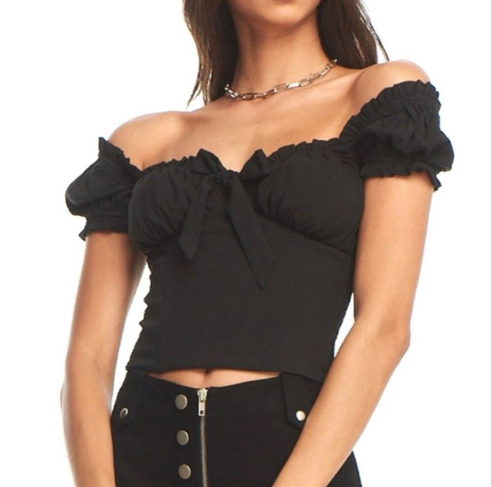 I.AM.GIA Naomi Ruffle Bustier Top M